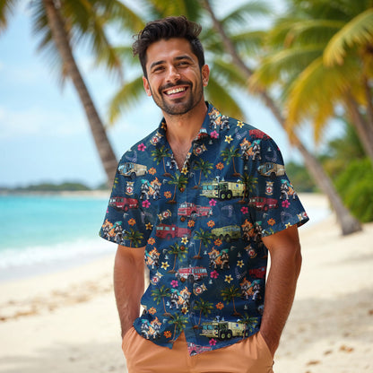 Air Force Firefighters Fundraiser Hawaiian Shirt by Island Vibes For Life - Blue