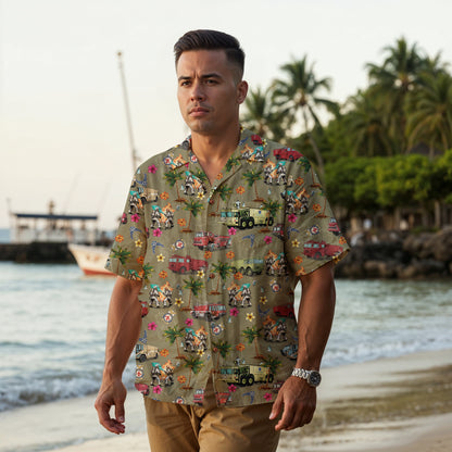 Air Force Firefighters Fundraiser Hawaiian Shirt by Island Vibes For Life - OD Green