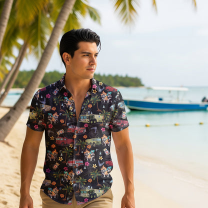 Air Force Firefighters Fundraiser Hawaiian Shirt by Island Vibes For Life - Black