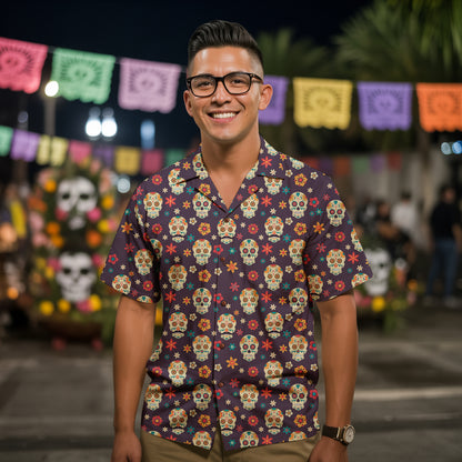 “Flores de Vida” Día de Muertos Cotton Celebration Shirt