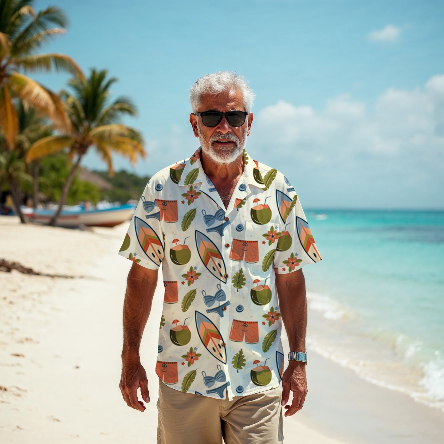 "Golden Sands Getaway" Hawaiian Shirt - 100% Cotton