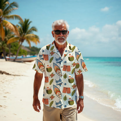 "Golden Sands Getaway" Hawaiian Shirt - 100% Cotton