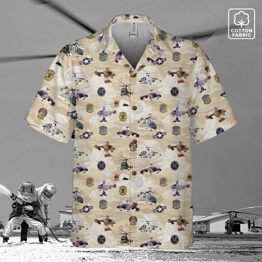 HH-43 "Huskie" Hawaiian Shirt – Cotton Edition | PEDRO-Inspired Vintage Aviation Vibes - Begie