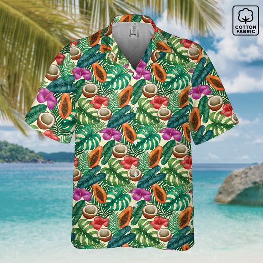 "Island Extravaganza" Hawaiian Shirt - Cotton