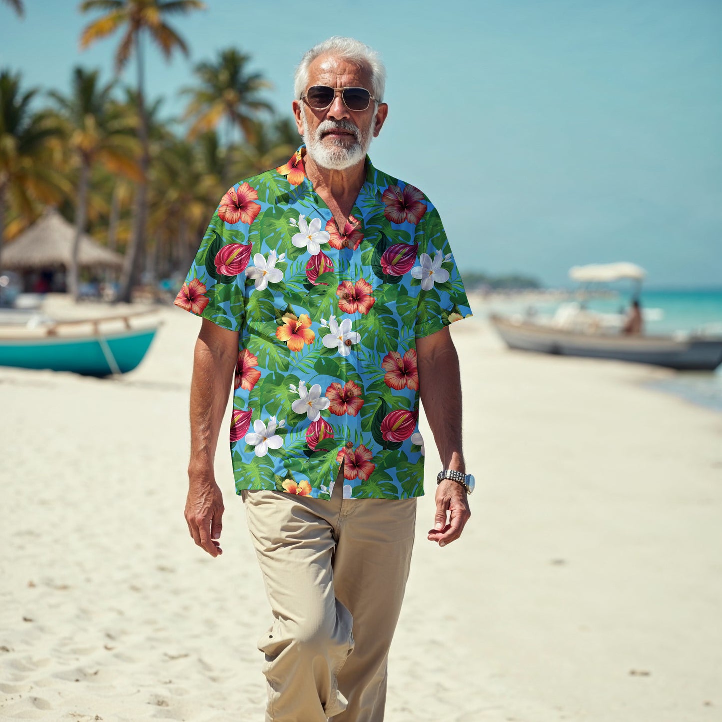 "Jungle Odyssey Hues: Rainforest Expedition" Hawaiian Shirt - 100% Cotton