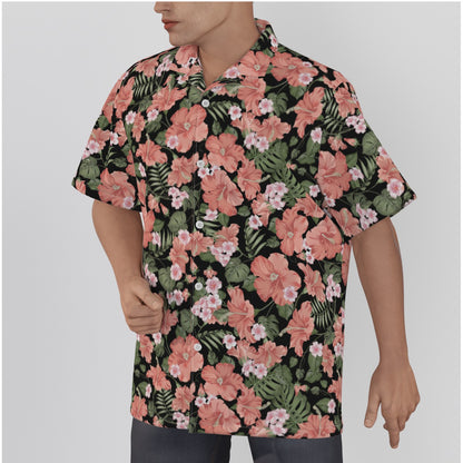 "Midnight Bloomscape" Hawaiian Shirt - Cotton