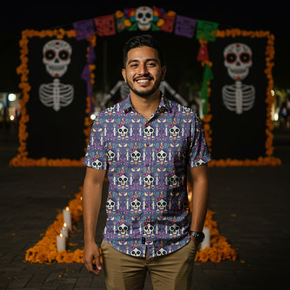 “Noches de Recuerdo” Día de Muertos Cotton Celebration Shirt
