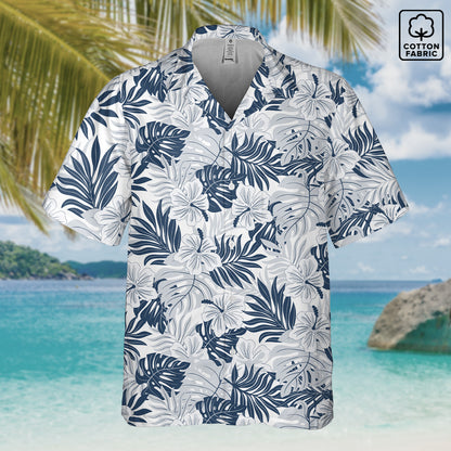 "Noir Tides" Hawaiian Shirt - Cotton