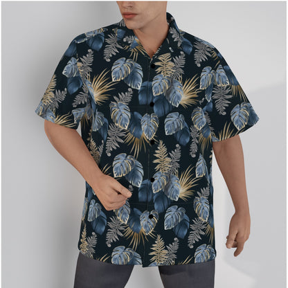 "Paradise Palms at Midnight"  Hawaiian Shirt - Cotton