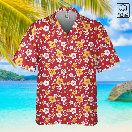 "Plum Crazy" Hawaiian Shirt - Cotton