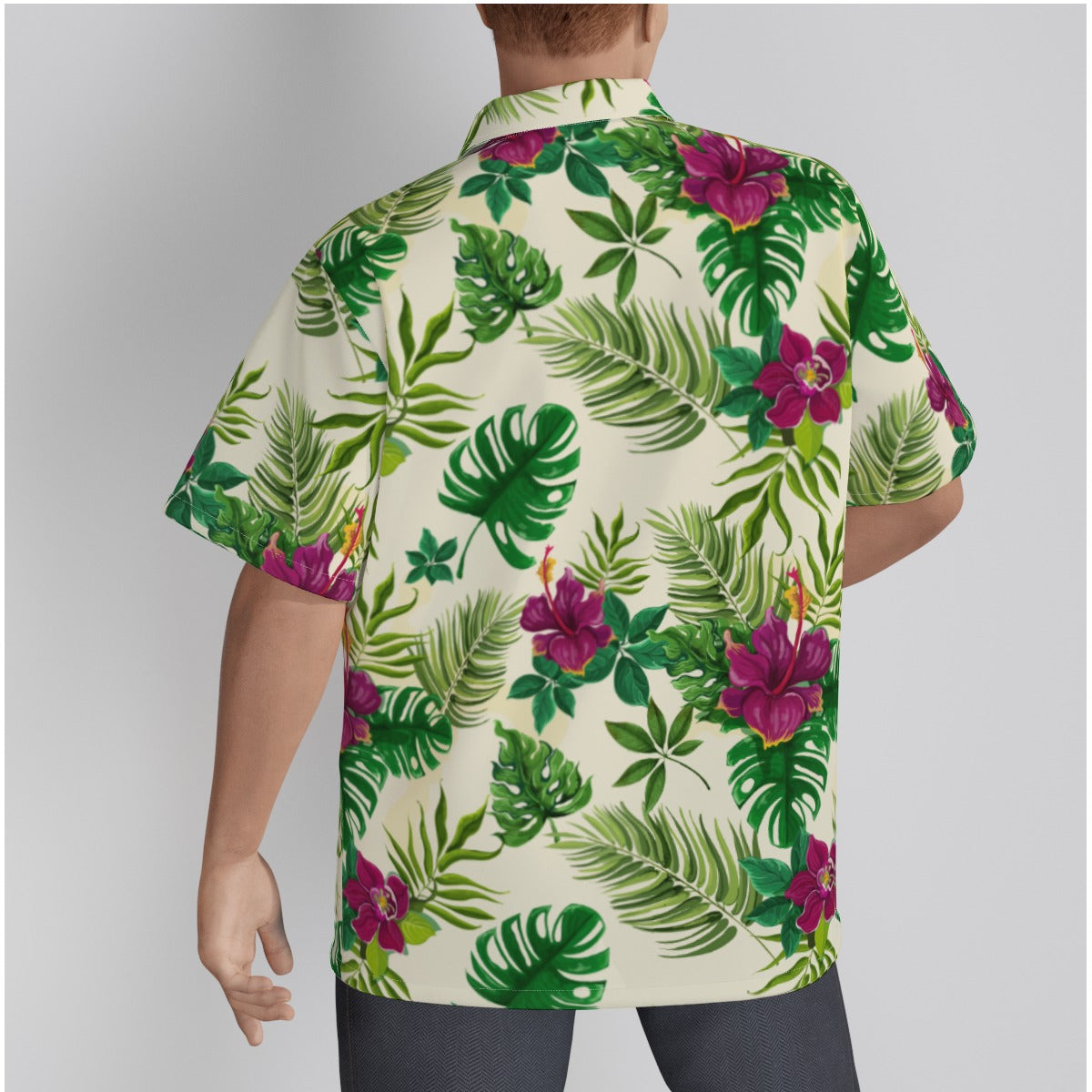 "Sunny Hibiscus Blooms"  Hawaiian Shirt - Cotton