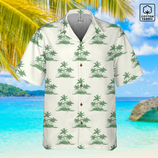 "Three Palm Island" Hawaiian Shirt - Cotton