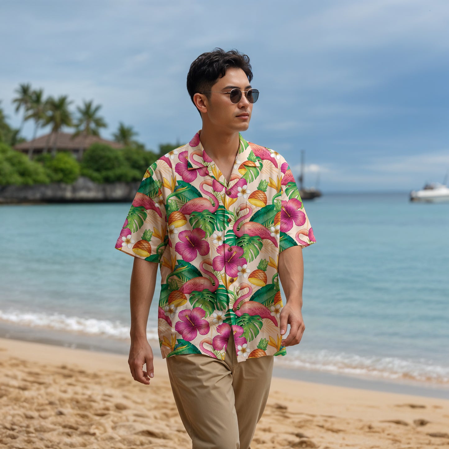 "Tropical Duo" Hawaiian Shirt - 100% Cotton