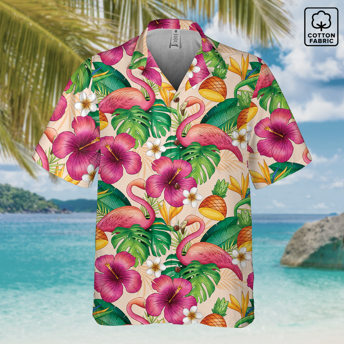 "Tropical Duo" Hawaiian Shirt - 100% Cotton