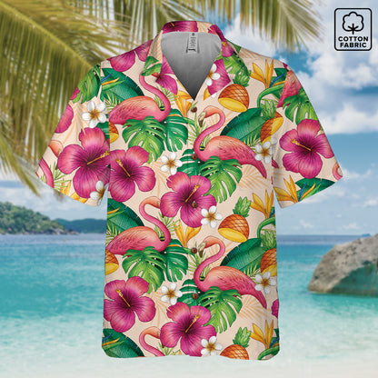 "Tropical Duo" Hawaiian Shirt - 100% Cotton