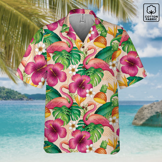"Tropical Duo" Hawaiian Shirt - 100% Cotton