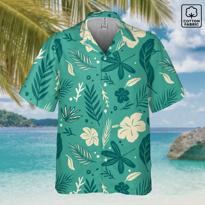 "Tropical Whispers" Hawaiian Shirt - Cotton