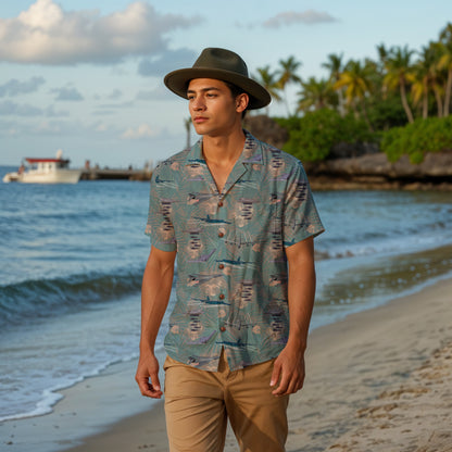 "USAF Bombers" Tribute Hawaiian Shirt, Green 100% Cotton!