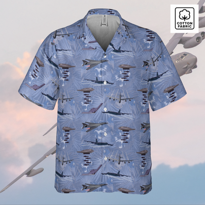 "USAF Bombers" Tribute Hawaiian Shirt, Blue in Cotton!