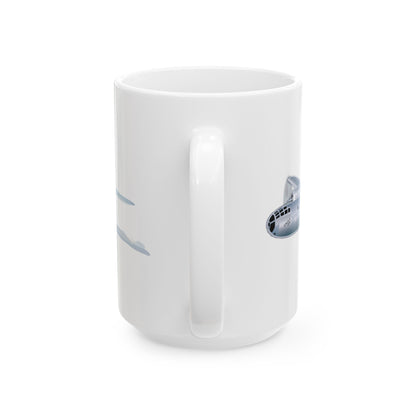 Vintage-style Enola Gay B-29 ceramic mug in 11oz and 15oz sizes, ideal for World War II aircraft collectors