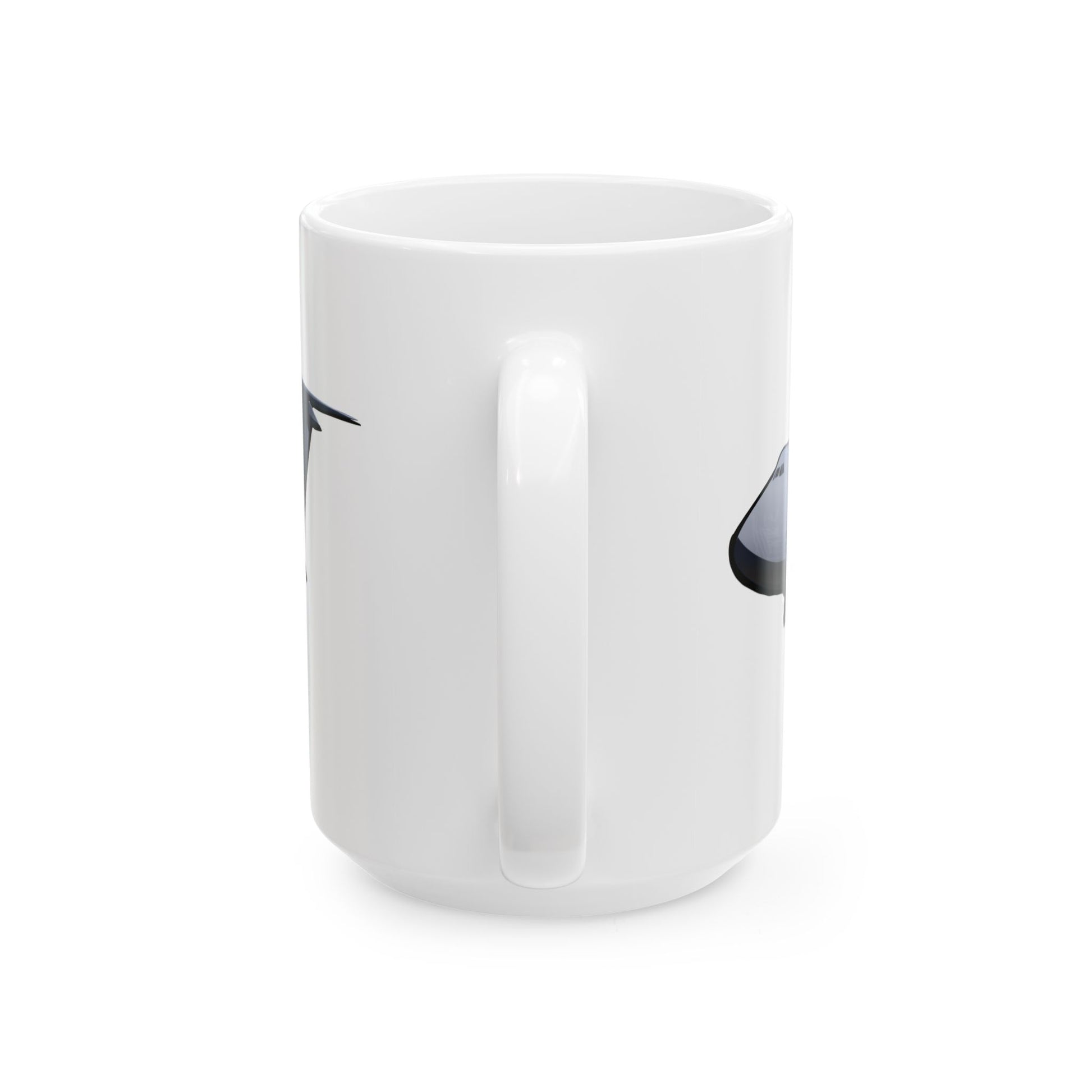 White ceramic mug with Lockheed C-5 Galaxy artwork and Travis AFB tribute, available in 11oz and 15oz