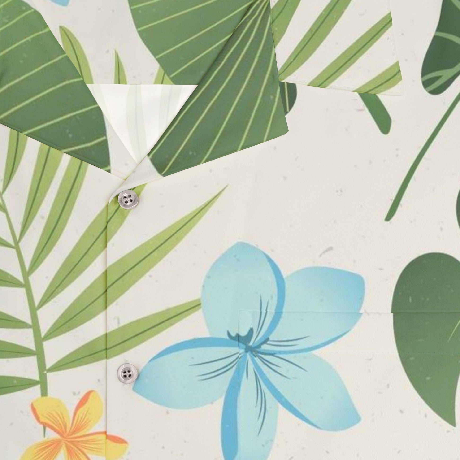 Island Vibes For Life cotton Hawaiian shirt with bold tropical foliage design, perfect for summer wear
