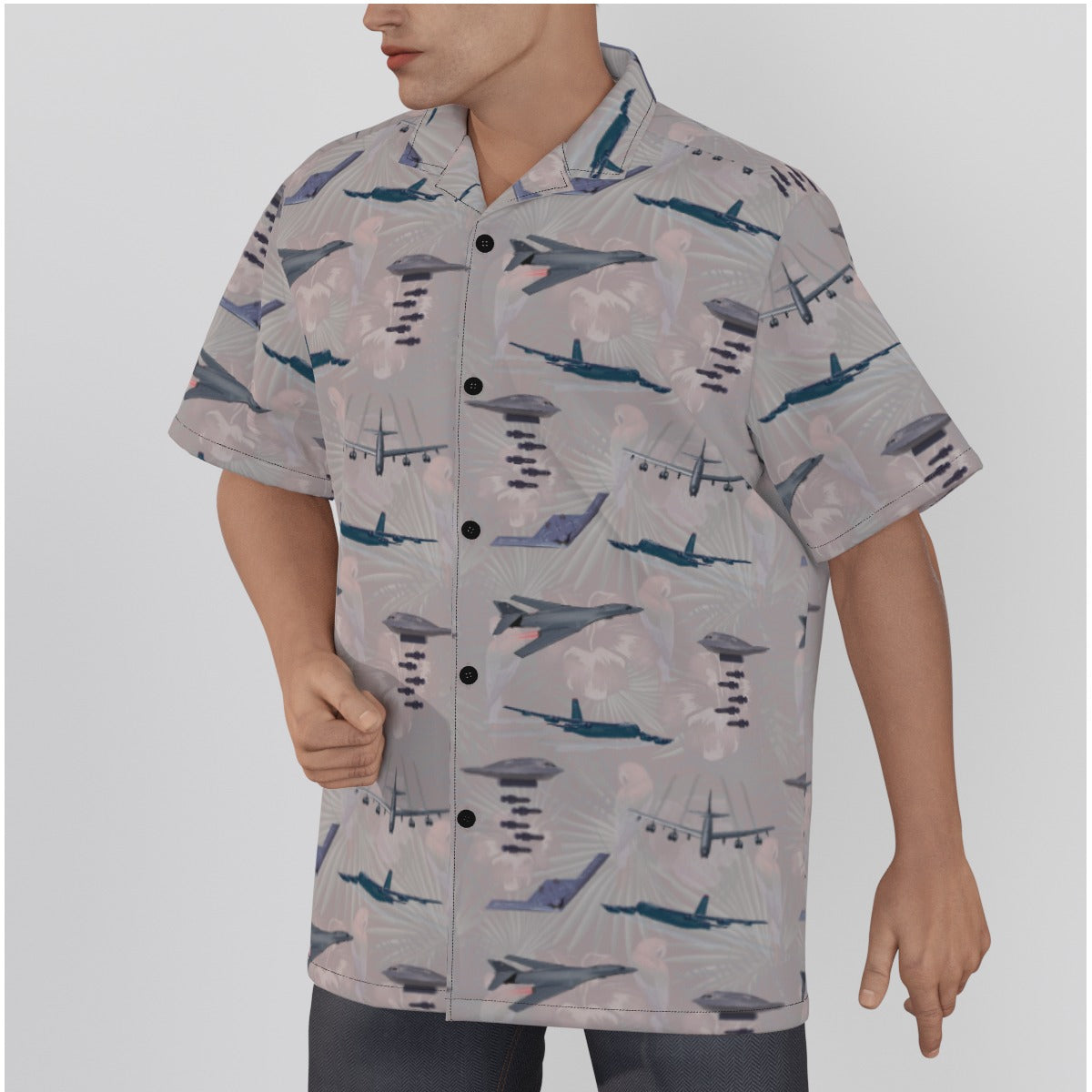 "USAF Bombers" Tribute Hawaiian Shirt, White in Cotton!